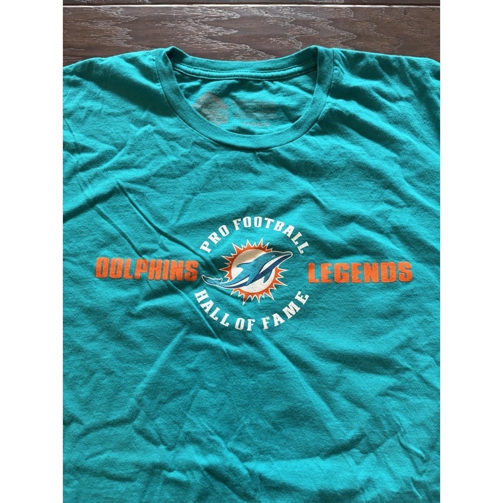 Miami Dolphins Pro Football Hall of Fame Legends T-Shirt Aqua Teal Mens Large